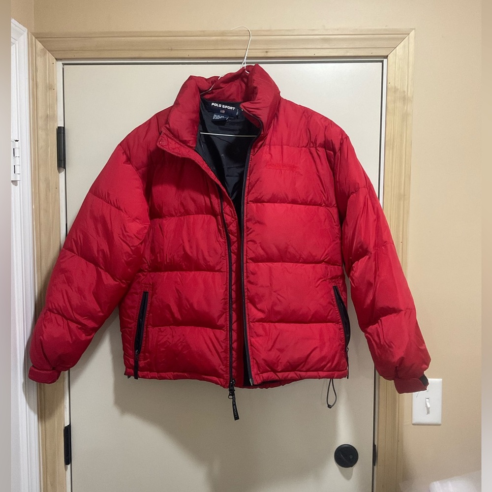 polo Sport Red Puffer Winter Jacket in size Large.